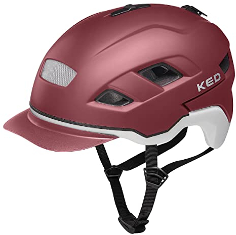 KED Helmet Berlin Fahrradhelm/E-Bike/Mountainbike/VTC Erwachsene, Unisex, Merlot ash matt, L 56 – 61 cm