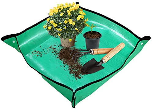 Haokaini Pflanzen Umtopfen Transplantationsmatte Gartenpflanzensämling Umtopf Tablett Faltbare Blumentöpfe Pflanze Bodenwechsel Pad für Bonsai Sukkulenten Pflege 29. 5Inch
