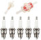 HURI 5x Zündkerze mit Benzinfilter für Simson S51 S50 S60 S70 SR50 SR80 KR51, SR4-1 Spatz, SR4-2 Star, SR4-3 Sperber, SR4-4 Habicht, MZ TS 125 150 250 und ETZ 125 150 250