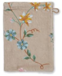 Pip Studio Les Fleurs Waschhandschuh Khaki 16x22cm (1 Stück)