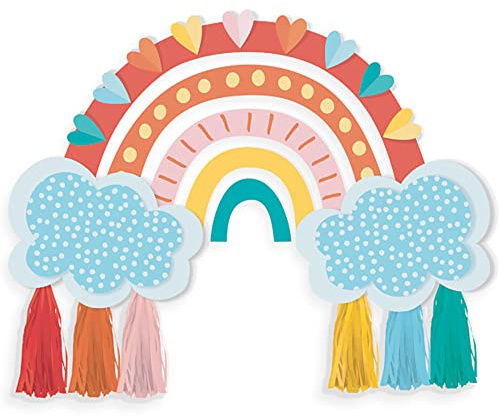 Amscan 244071 - Regenbogen-Dekoration, Größe 41,9 x 68,5 cm, Wand-Dekoration aus Papier, Rainbow, Wolke, Kinder-Geburtstag, Motto-Party, Geschenk