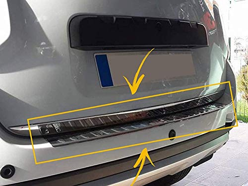 for Dacia DUSTER 2010-2017 Stainless Steel CHROME Rear Bumper Protector Sill Scratch Guard Cover
