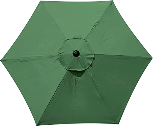 OKUGAIYA Housse de Rechange pour Parasol de 3m, 6 Baleines pour extérieur, terrasse, marché - Housse de Rechange pour Parasol de Table (Vert)