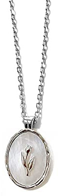 IMINI Delicata collana con ciondolo a forma di tulipano, per donne e ragazze, in argento Sterling 925, stile vintage, con filigrana regolabile, ipoallergenica, elegante scatola di compleanno, Argento