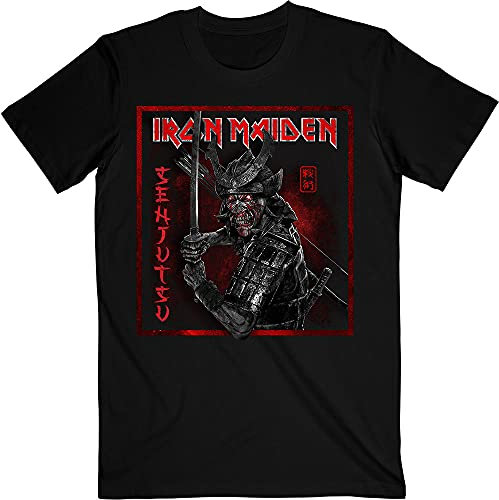 Iron Maiden Senjutsu Cover Distressed Red Official Tee T-Shirt Mens Unisex (Small)