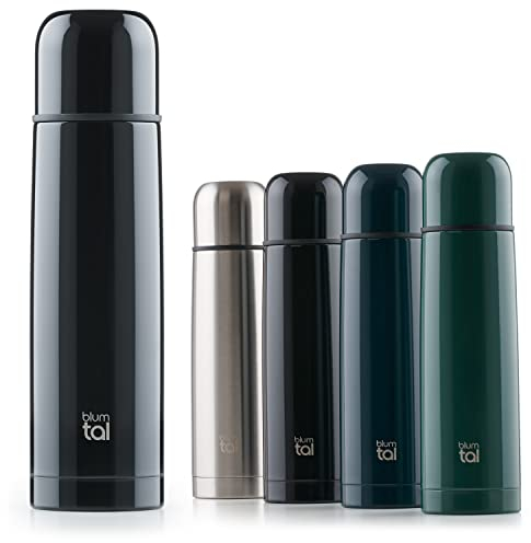 Blumtal Termo Café - Termo de Viaje sin BPA, Vaso Térmico, Taza de acero inoxidable con aislamiento de doble pared, Negro, 700ml