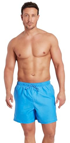 Zoggs Mens Ecodura (Enzyme Washed Short) Mosman Washed 15 Shorts, Blue, S
