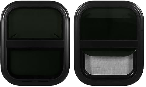 Fenêtre de Camping-car, Fenêtre Coulissante de Camping-car avec écran 440 Mm H 390 Mm W Verre trempé teinté étanche pour Camping-car