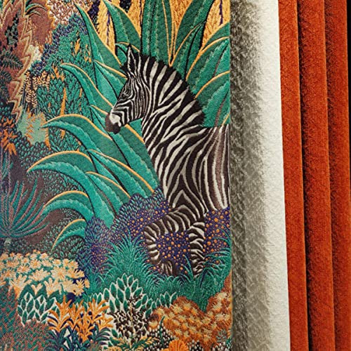 EDOSSA Cortinas para Ventanas para Sala de Estar, Comedor, Puerta de Dormitorio, patrón Rico en Caballos Dorados, Estilo de Corte clásico, Encaje de Cortina, W500cmxH250cm, Tira de Cinta Plisada