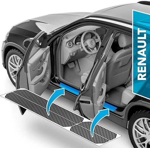 uProtect Film de Protection Seuil de Porte Voiture Carrosserie pour Renault Clio 5 (V) I 2019-2025 - Accessoire pour Auto - Anti Rayure Stickers Carbone