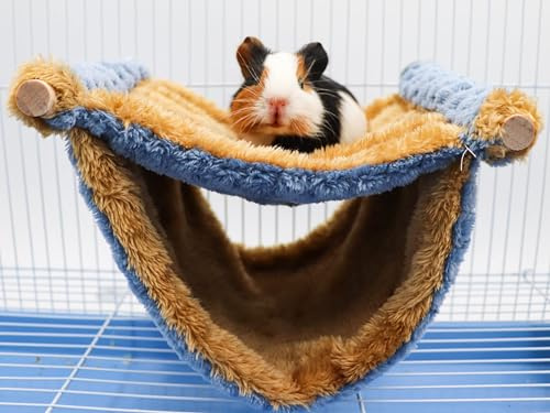 Warme Winter-Fleece-Hängematte für Ratten, Doppelschichtiges Vogelnester-Bett mit weichem Fleece, Vogelkäfig-Ständer, Versteckhöhle, Schlafzubehör für Ratten, Meerschweinchen, Hamster und Chinchillas