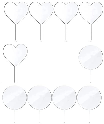 Guindxan Leer Acryl Kuchen Topper, Klarer Kreis DIY Geburtstag Kuchen Topper Acryl Rohlinge Topper Runde Leer Cupcake Topper