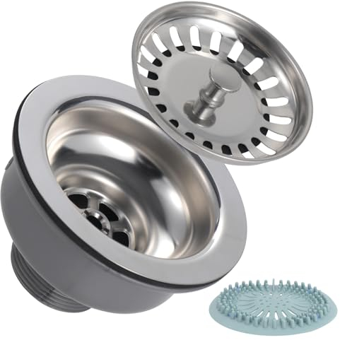Moendergo Spülbecken Siebkörbchenr, Waschbeckenstöpsel,Anti Clogging Sieb Waschbeckenstöpsel, Abflussstopfen mit Korb für Waschbecken, Küche Blanco Spülen,Siebkorbventil (A)