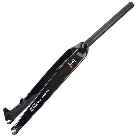 LHHL Fourche Rigide VTT 26/27.5/29 Fibre De Carbone Frein À Disque sans Filetage Tube Droit 1-1/8 pour Vélo De Montagne Fourche Avant Fourche Vélo QR 9x100mm (Color : Black, Size : 26)