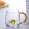 Animal Coffee Cup Cute Hedgehog Inside,380ML Clear Glass Coffee Cup with Handle,Novelty Animal Cups,Heat Resistant Cute Mugs Tea Cup Milk Cup Best for