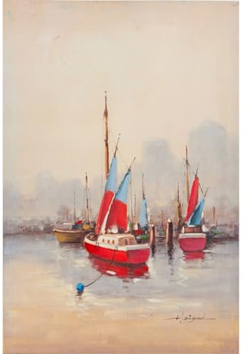 Biscottini Quadro Olio su Tela Dipinto a Mano L60xPR3xH90cm