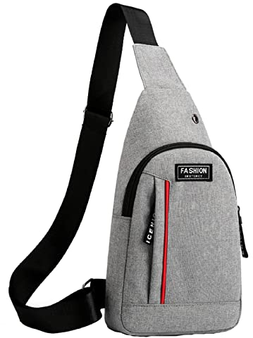QWUVEDS Männer Messenger Mode Freizeit Brusttasche Sport Trend Rucksack Männer Umhängetasche Umhängetasche Männer Männer Taschen Umhängetasche Klein (Grey, One Size)