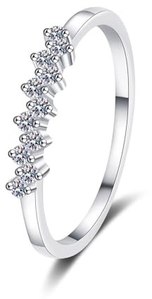 ANAZOZ Eheringe 750 Weißgold, Trauringe Damen größe 53 | Ring Schmal mit Labor Diamant 0,2 karat D-VVS1 oder VVS2