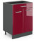 Vicco Küchenunterschrank R-Line, Bordeaux Hochglanz/Anthrazit, 80 cm, AP Eiche
