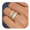 Chriscoco 4 Stück Gold Ringe Frauen 14 Karat Vergoldete Ringe Set Ring Gold Damen Daumenring Verlobungsringdamen Gold Fingerring Ringe Gold Wasserfest - Mit Schmuckschatulle 62 (19.7)