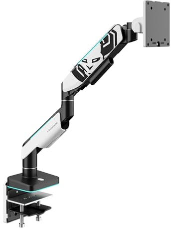 Diablo X-Arm Supporto monitor scrivania | Braccio monitor | Supporto per schermo | da 17 – 49 pollici | LED RGB | VESA 75 & 100 mm | Orientabile | Rotazione | Gestione cavi | Portata fino a 20 kg