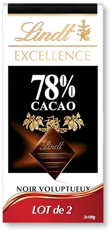 Lindt - Lot de 2 Tablettes EXCELLENCE 78% Cacao - Chocolat Noir, 2x100g
