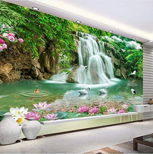 ZYCAFJ 3D Wall Mural Waterfall Photo Wallpaper Non-Woven Wall Mural Decoration Poster Picture Design Modern Mural for Living Room Kids Bedroom 78.7 x 55.1 inches(WxH)