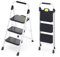KINGRACK Sturdy Steel 3 Step Ladder, Folding Step Stool with Handrail, Anti-Slip Wide Pedals, Safe-Lock Design, Pass 800lbs Load Testing, Portable Ladder for Multi-Purpose in Home, Kitchen, White