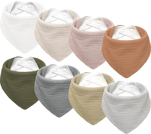 Susurration Lätzchen Baby Dreieckstuch Baby Musselin Halstuch Baby für Junge und Mädchen,Sabberlätzchen Baby Verstellbare (GrünlichBraun)