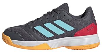 adidas Unisex Kids Ligra 8 Kids Indoor Shoes, Aurora Onix/Flash Aqua/semi Lucid red, 13.5 UK Child