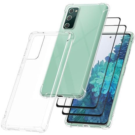 Vancle Funda para Samsung Galaxy S20 FE / S20 FE 5G, con 2 Protector Pantalla, Fundas Protectora Cuatro Esquinas Anticaída, Carcasa de Transparente de TPU Suave (Transparente)
