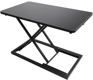 Yinhing Stehschreibtisch, Büroschreibtisch mit 7 Zahnradklapper Laptop -Schreibtisch Erhöhung des Rahmens Mobile Arbeitstisch Ständiger Computer Lifttisch Stand Up Desk für Standtisch Sit Stand Home