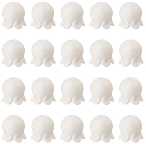 SUNNYCLUE 1 Box about 33Pcs Glass Flower Beads Small White Tulip Beads Bulk Small Lampwork Crystal Spring Floral Loose Spacer for Jewellery Making Diy Bracelet Necklace Earring Crafts Supplies Women