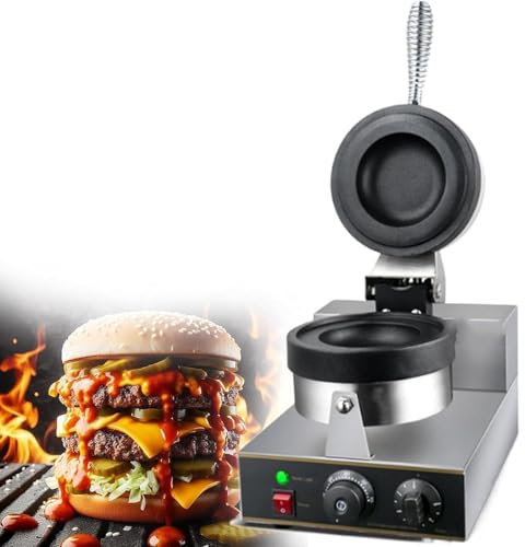 OWOHYG Tostadora eléctrica Comercial para Hacer Hamburguesas, 1200 W, para Hornear Pan, panqueques y sándwiches.