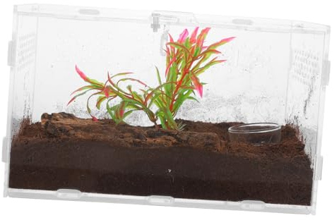 CIYODO Transparente Reptilien Terrarium Box aus mit Belüftungslöchern Klare Aufzuchtbox für Leopardgecko Spinnen Frösche Leicht zu Reinigen für Zuhause Teiliges