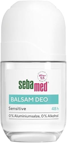 Sebamed Deo Roll-On, Balsam Deo Sensitive 50 ml, mit 48 Stunden Wirkung, ohne Aluminiumsalze, ohne Alkohol, effektive Wirkformel mit Zink-Komplex, pH-Wert 5,5 stärkt den Hautschutzmantel