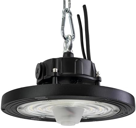 ENOVALITE 2 Stück LED Hallenstrahler 60/80/100W mit Bewegungsmelder, 4000K | 60/90/120° Optik, 0-10V dimmbar, IP65 IK08, UFO Highbay Strahler mit Bewegungssensor, Werkstattlampe
