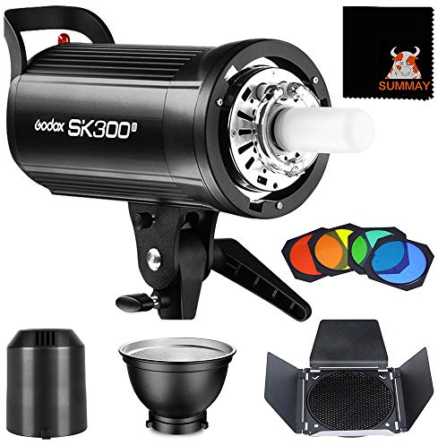 GODOX SK300II Studioblitz Profi Blitzkopf 300W GN58 Einstelllicht 150W Studio Strobe Bowens Blitz Blitzlicht Monolicht Fotografie Video Portrait (SK300II)