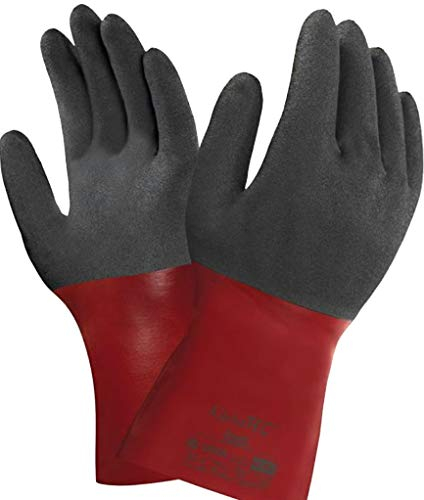 DSTOCK60 - Ansell AlphaTec 58-530 Arbeitshandschuhe, Schutz vor Chemikalien und Flüssigkeiten, Grün, Größe 10 (6 Paar)