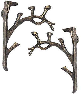 Heavy Console Support D'étagère Décoration Murale,Équerre pour Étagère Rétro Doré 2 Pièces,Métal Industriel Fonte Triangle Equerres Etagères Support Cuisine