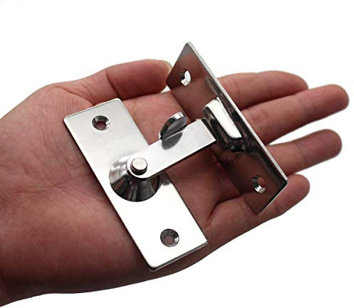 Grande boucle de verrouillage de porte à angle droit de 90 degrés, serrure de porte et de fenêtre en acier inoxydable, verrou de porte coulissante