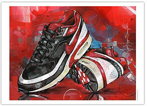 Nike Air Max Classic BW Varsity Red Kunstdruck 02 (50x70cm) *ungerahmt