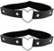 Daimay Leder Strumpfband 2 PCS Oberschenkel Ring Harness Suspender Gothic Gummi Nieten Strapsbänder Verstellbare - Schwarz