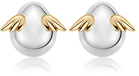 Helen de Lete S925 Sterling Silber Kleines Engel Ei Ohrringe