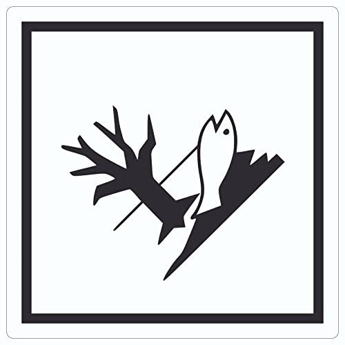 Aufkleber Quadrat Kennzeichen UmweltgefährdendSymbol Fisch Wasser Baum 300x300mm