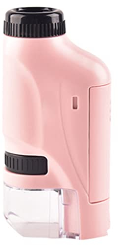 60-120x Pocket Microscope Batterie Powered Handheld Mini Microscope mit LED Light Portable High Definition Children Microscope für Kids Students Microbiological Observation Preschool Home Study(Rosa)
