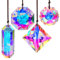 H&D HYALINE & DORA Bunte Kristallprismen zum Aufhängen, Regenbogen Maker, Glas Sonnenfänger für Fenster, Kronleuchter Tropfen Anhänger, Hausgarten Dekoration (4 Stück)