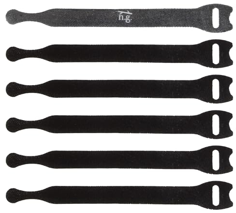 6x Kabelbinder Klette wiederverwendbares Klettband, Kabelhalter für Lade-, Strom, Netzwerkkabel, Büro- und Werkstattzubehör, selbstklebender Klettverschluss