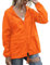 PESION Damen Wasserdicht Regenmantel Leichte Regenjacke Kapuze Windbreaker mit Tasche für Outdoor, Orange/Abendrot im Zickzackmuster (Sunset Chevron), M