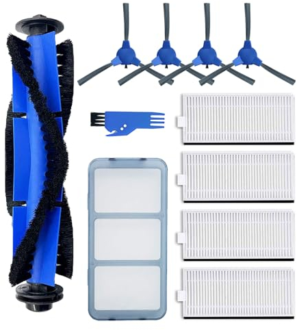 liveryde Zubehör Ersatzteile Kit Kompatibel für Anker Eufy Robovac 11S / 11S Slim / 12 / 15T / 15C / 25C / 30 / 30C / 35C, 1 Hauptbürste, 4 Seitenbürste, 4 Hepa Filter, 1 Primärer Filter Zubehörset